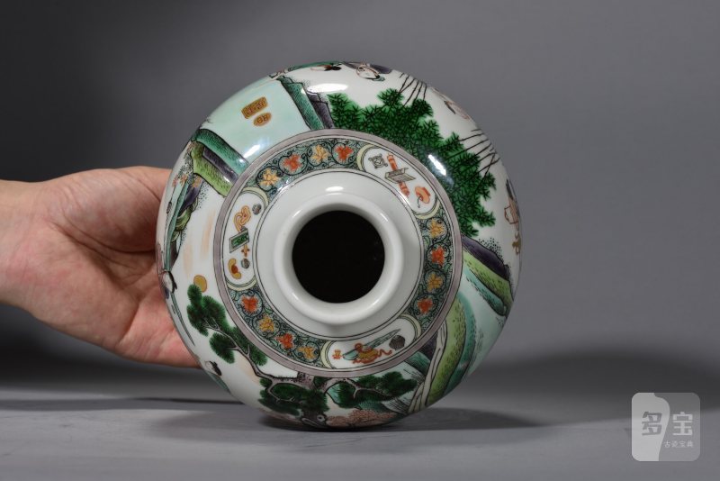 清光绪 五彩竹林七贤图嘟噜瓶 - 图7